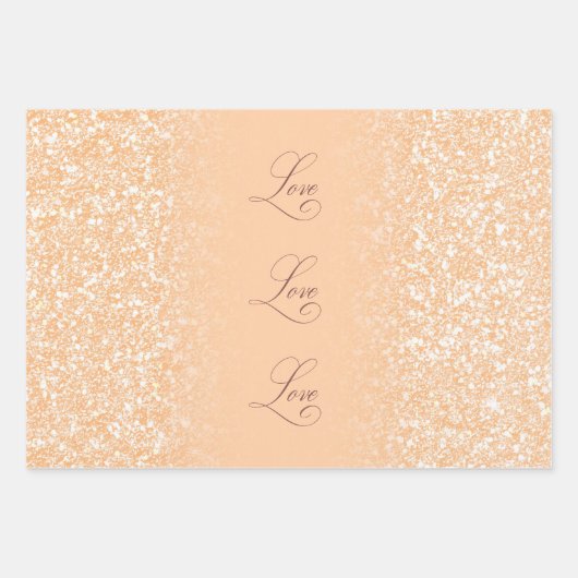 赤面グリッターグラデーションカラーFFCBA1 ラッピングペーパーシート (正面)