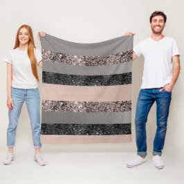 赤面グリッターグラムストライプ#1 #shiny フリースブランケット