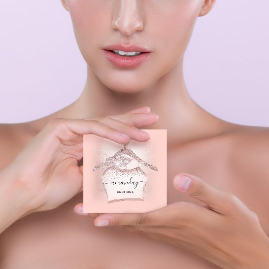 赤面グリッターダイヤモンドファッションクローゼットショップグラム スクエア名刺