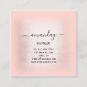 赤面グリッターダイヤモンドファッションクローゼットショップグラム スクエア名刺 (裏面)