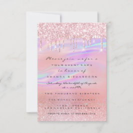 赤面グリッタードリップスバラブルーベビーシャワー足 招待状