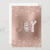 赤面グリッターバラゴールドフォイルジョイホリデーカード シーズンカード (正面/裏面)