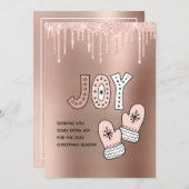 赤面グリッターバラ金ゴールドメタルクリスマスクリスマスクリスマスジョイ2020 シーズンカード (正面/裏面)