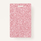 赤面グリッターヘアサロンエレガントのスクリプト写真 バッジ (裏面)