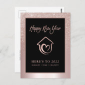 赤面グリッター数理予測新年2022 ポストカード (正面/裏面)