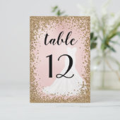 赤面グリッター花嫁ドレステーブルナンバーカード (スタンド正面)