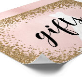 赤面グリッター花嫁ドレスブライダルギフトサイン ポスター (角)