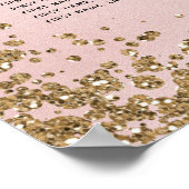 赤面グリッター花嫁ドレスブライダルシーティングチャート ポスター (角)