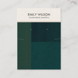 赤面グリーンカラーブロックネックレスイヤリングディスプレイ 名刺