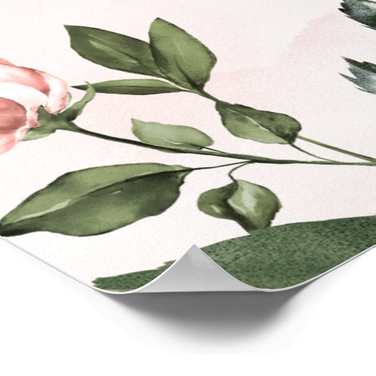 赤面グリーンダスティブルー結婚のウェルカムサインXL ポスター (角)