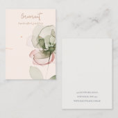 赤面グリーンピンクフラワーネックレスイヤリングディスプレイ 名刺 (正面/裏面)