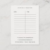 赤面グリーンメイクアップアーティスト宇宙学者アポイントメント 予約カード (裏面)