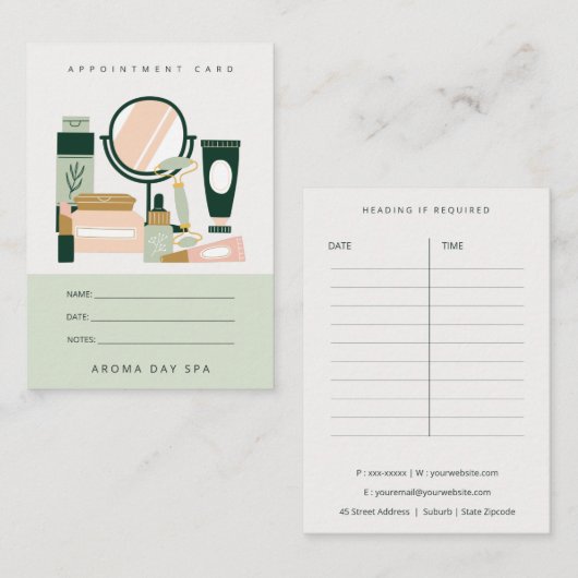 赤面グリーンメイクアップアーティスト宇宙学者アポイントメント 予約カード (正面/裏面)