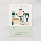 赤面グリーンメイクアップアーティスト宇宙学者ギフトカード 予約カード (正面)