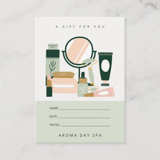 赤面グリーンメイクアップアーティスト宇宙学者ギフトカード 予約カード (正面)