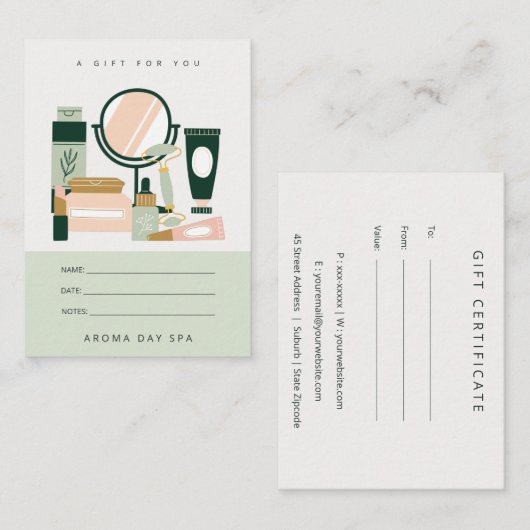 赤面グリーンメイクアップアーティスト宇宙学者ギフトカード 予約カード (正面/裏面)