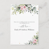 赤面グリーンリーウェディングレセプションカード エンクロージャーカード (裏面)