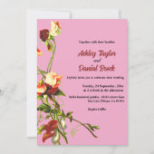 赤面グリーンリーオータムバラ秋結婚フローラ 招待状 (正面)