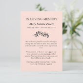 赤面グレーグリーン悔やみや弔慰とフォトサンキュー サンキューカード (スタンド正面)