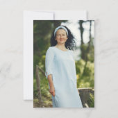 赤面グレーグリーン悔やみや弔慰とフォトサンキュー サンキューカード (裏面)