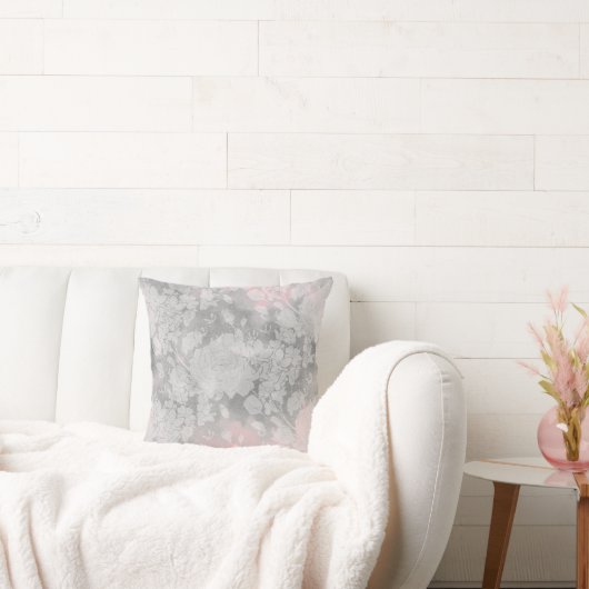 赤面グレーパステルバラフローラ装飾用クッション クッション (ソファ)