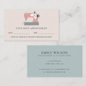 赤面グレーピンク裁縫機テーラーアポイントメント 名刺 (正面/裏面)