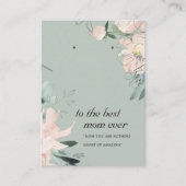 赤面グレーフローラママギフトネックレスイヤリングカード プレイスカード (正面)