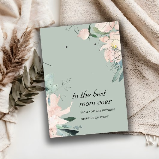 赤面グレーフローラママギフトネックレスイヤリングカード プレイスカード