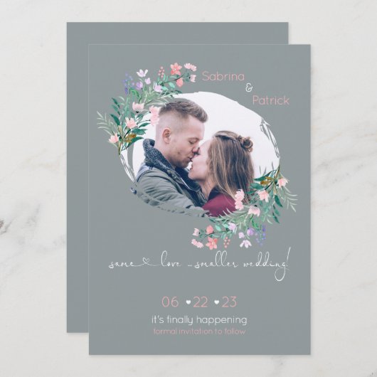 赤面グレーフローラ絵を描ストローフレーム セーブザデート (正面/裏面)