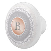 赤面グレーホワイトローズ金ゴールドマンダラモノグラム セラミックノブ (右)