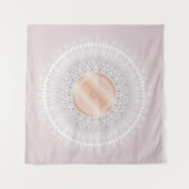 赤面グレーホワイトローズ金ゴールド曼荼羅 タペストリー (正面(横))