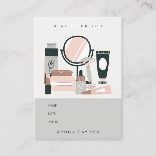 赤面グレーメイクアップアーティストCosmologistギフトカード 予約カード (正面)