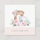 赤面ケーキミキサーケータリングフローラギフト証明書 スクエア名刺 (正面)