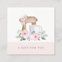 赤面ケーキミキサーケータリングフローラギフト証明書 スクエア名刺