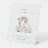 赤面ケーキミキサーフローラレシピカードブライダルシャワー 台座サイン (正面)