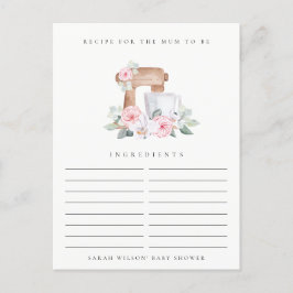 赤面ケーキミキサーフローラレシピ要求ベビーシャワー ポストカード