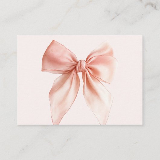 赤面コケット弓おむつラッフルベビーシャワー エンクロージャーカード (裏面)