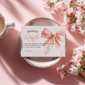 赤面コケット弓おむつラッフルベビーシャワー エンクロージャーカード