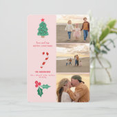 赤面コラージフォトフラットホリデーカード シーズンカード (スタンド正面)