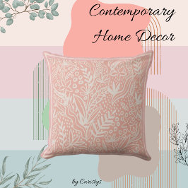 赤面コンテンポラリーピンクと白装飾用クッション クッション