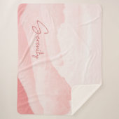 赤面コンテンポラリーピンクセレニティロマンチック シェルパブランケット (正面)