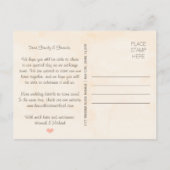 赤面コーヒーカップモノグラムハート保存日 案内ポストカード (裏面)