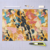 赤面コーラルアクア金ゴールド抽象芸術 薄葉紙 (クラフト)