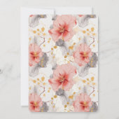 赤面コーラルグレイフローラブライダルシャワー 招待状 (裏面)