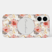 赤面コーラルグレイフローラ Case-Mate iPhoneケース (裏面 (横))