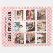 赤面コーラルジンガ最高のムママEver Photo Collage フリースブランケット (正面(横))