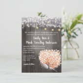 赤面コーラルハートリーフツリーフォレストエレガントな結婚式 招待状 (スタンド正面)