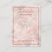赤面コーラルピンクマーブルストーンアートディスプレイカード 名刺 (正面)