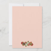 赤面コーラルピンクヴィンテージフローラシック結婚ズ 招待状 (裏面)