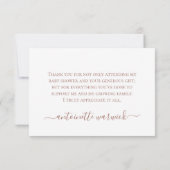 赤面ゴールドフォイルボホレインボーベビーシャワー サンキューカード (裏面)